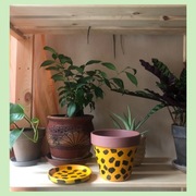 Doniczka ceramiczna ręcznie malowana 