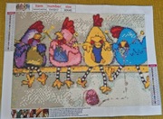 Haft diamentowy - kurczaki (gotowy)