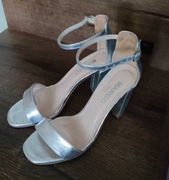 Srebrne skórzane sandały 39 MargoShoes 