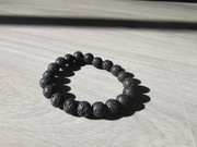 Męska Bransoletka Lawa Wulkaniczna Szara Kamień 