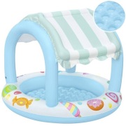 basenik z daszkiem i dmuchanym dnem NIEBIESKO-BIAŁY 104cm Bestway BE52638