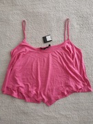 Nowa krótka różowa bluzka oversize crop top New Look 40