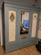 Szafa sosnowa, vintage retro decoupage 