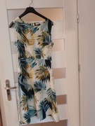 Letnia zwiewna sukienka w liście zielona 42