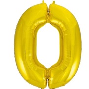 GoDan Balon Foliowy Beauty&Charm Cyfra 0, Złota, 92 cm
