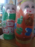 Matrioszka zielona lalka babuszka drewniane 5 szt.komplet 15 cm