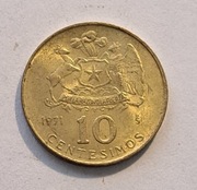 125. Moneta Chile 10 centesimos 1971 rok