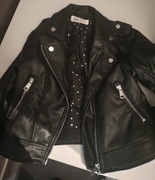 Kurtka Ramoneska dla dziewczynki czarna 