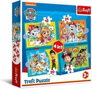 Puzzle Psi Patrol 4w1 – Układanki dla dzieci 3+ | 35–70 elementów 