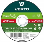 VERTO Tarcza do cięcia kamienia 115x3.0x22mm 61H515
