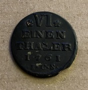 Pomorze. 1/6 talara 1761 ICS, Strzałów (Szwedzka okupacja)