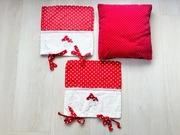 2 poszewki bawełniane w kropeczki i muchomorki  rozm ok 33x33