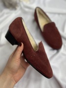 Nowe ocieplane zamszowe buty skórzane mokasyny loafersy wsuwane 37