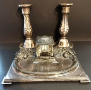 Kałamarz świeczniki Wolff Pforzheim plater secesja