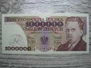BANKNOT RP 1 MILION 1000000 ZŁOTYCH 1991 ROK SERIA E REYMONT UNC
