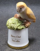 Naparstki Kolekcjonerskie porcelanowe ptaki 3d Sutherland - SOWA PŁOMYKOWA