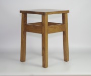 Stołek, taboret drewniany dębowy