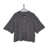 Damski Sweter Kardigan Krótki Rękaw Szary |R. M/L