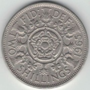 Wielka Brytania 2 szylingi two shillings (floren) 1965 - 28,4 mm - nr 1