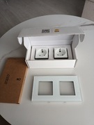 NOWE Podwójne Gniazdko Szklane BSEED – Biały Kryształ (Luksusowy Design)