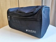 Kosmetyczka podróżna, czarna, duża, 26x14x16 cm, wodoodporna, haczyk, nowa