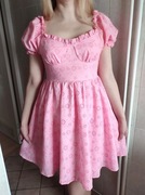 SheIn ażurowa różowa sukienka S kawaii japan lolita coquette Barbie