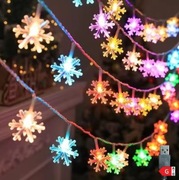 Lampki LED Płatki Śniegu 6 m 40 LED Multicolor USB Wodoodporne