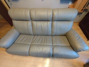 Komplet wypoczynkowy NUGAT skórzany sofa i 2 fotele z funkcja relaks