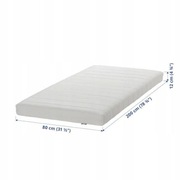 Materac Asvang 80x200 biały twardy piankowy 