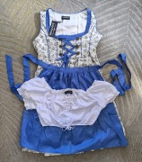 Damska 3-częściowa sukienka dirndl midi Oktoberfest tradycyjny kostium