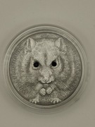2015 Mongolia 500 Togrog Ochrona Dzikiej Przyrody Hamster 1 oz