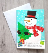 Kartka grająca bożonarodzeniowe z muzyką z kopertą Wesołych Świąt