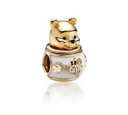 Srebrny Nowy Charms do bransoletki modułowej Kubuś Puchatek
