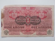 1 korona, 1916, Bank Austro-Węgierski, 1603 - 067958. "Deutschösterreich".