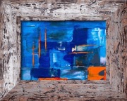 Abstrakcja. Kolorowy obraz w ramie. 55x44 cm