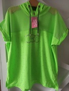 Bluzka neonowa z kapturem XXL