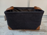 Zestaw  2 koszy do przechowywania, kolor czarny+brązowy,welurowe, nowe
