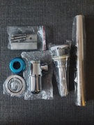 Syfon chromowany do umywalki z korkiem click-clack