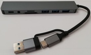 hub usb rozdzielacz usb 3.0 usb-c 8w1