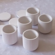 słoik pojemnik do wyrobu świec gipsowy biały z pokrywką 200 ml