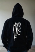 Męska Czarna Bluza M Moto is Life Motocyklista