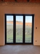 Okna trzyszybowe + drzwi tarasowe trzyszybowe antracyt