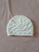 warkoczowa czapka zimowa robiona na drutach 