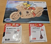 Puzzle 3D - motor, hotel Dubaj, wieża Eiffla (zestaw)