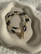 Cytryn czarny turmalin naszyjnik handmade z kamieni naturalnych na prezent
