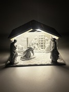 Szopka Bożonarodzeniowa z Podświetleniem Ala Marmur 