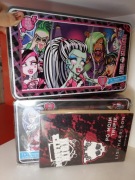 Monster High zestaw: w metalowej puszce Panoramiczne Puzzle 3in1 + książka