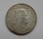 Holandia 2 1/2  Guldena 1961 - 15 gram srebra próby 720
