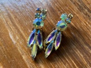 Klipsy Aurora Borealis Vintage Lata 60 PRL