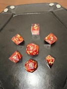 Ręcznie Robiony Zestaw Kostek RPG – "Serce Smoka" (7 sztuk)